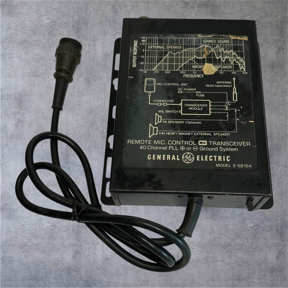Vtg‎ General Electric CB Transceiver Remote Mic Control 3-5815A Black - Untested